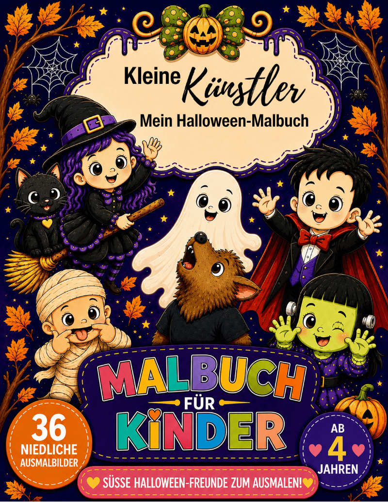 Mein Halloween-Malbuch Kleine Künstler® – Mein Halloween-Malbuch für Kinder ab 4 Jahren