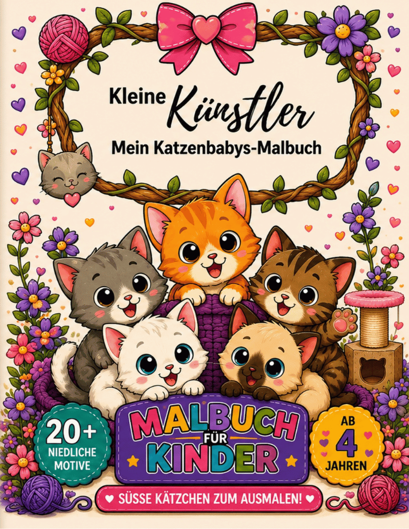 Mein Katzenbabys-Malbuch Kleine Künstler® – Mein Katzenbabys-Malbuch für Kinder ab 4 Jahren