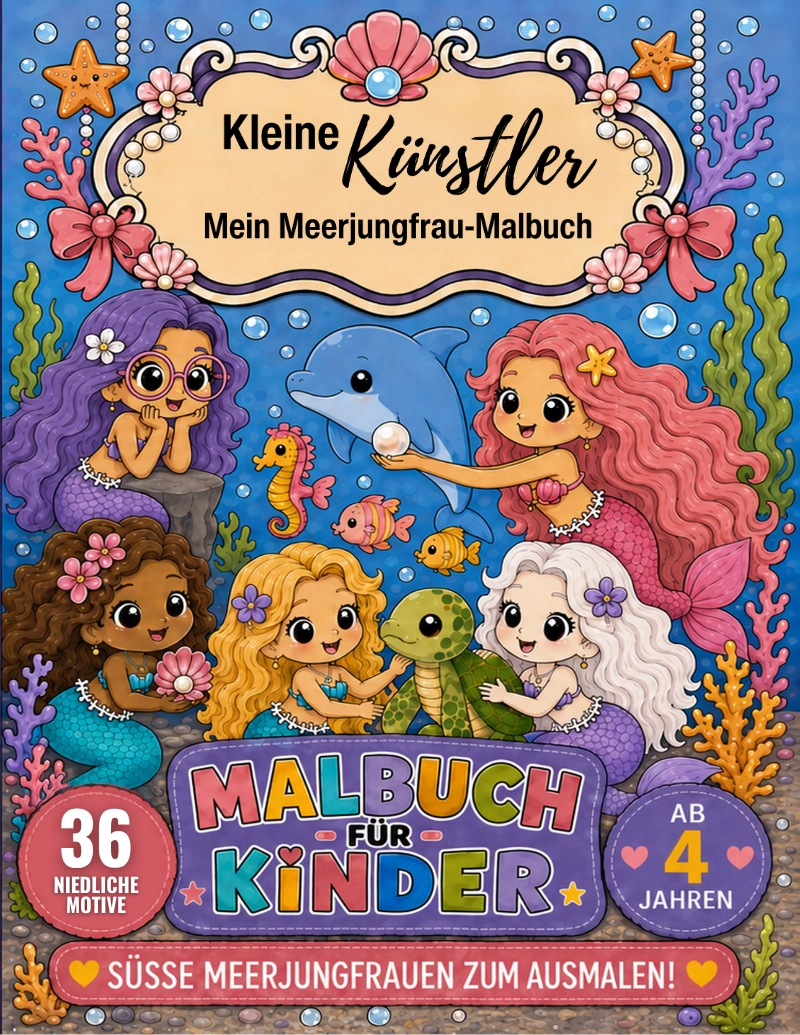Kleine Künstler® – Mein Meerjungfrauen-Malbuch für Kinder ab 4 Jahren Kleine Künstler Mein Meerjungfrauen-Malbuch für Kinder ab 4 Jahren