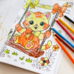 Kleine-Künstler-Malbuch-Malbücher-Katze-orange-gelb-simpel-ausmalen