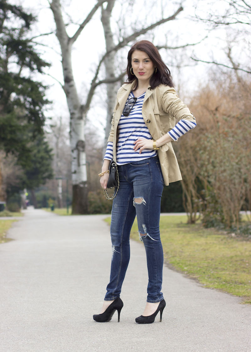 stripes-streifen-jeans-fetzenjean-buffalo-pumps-donaupark-trenchcoat